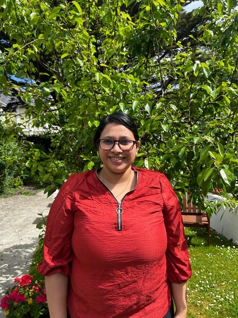 A member of the Hadleigh Court administration team in the garden